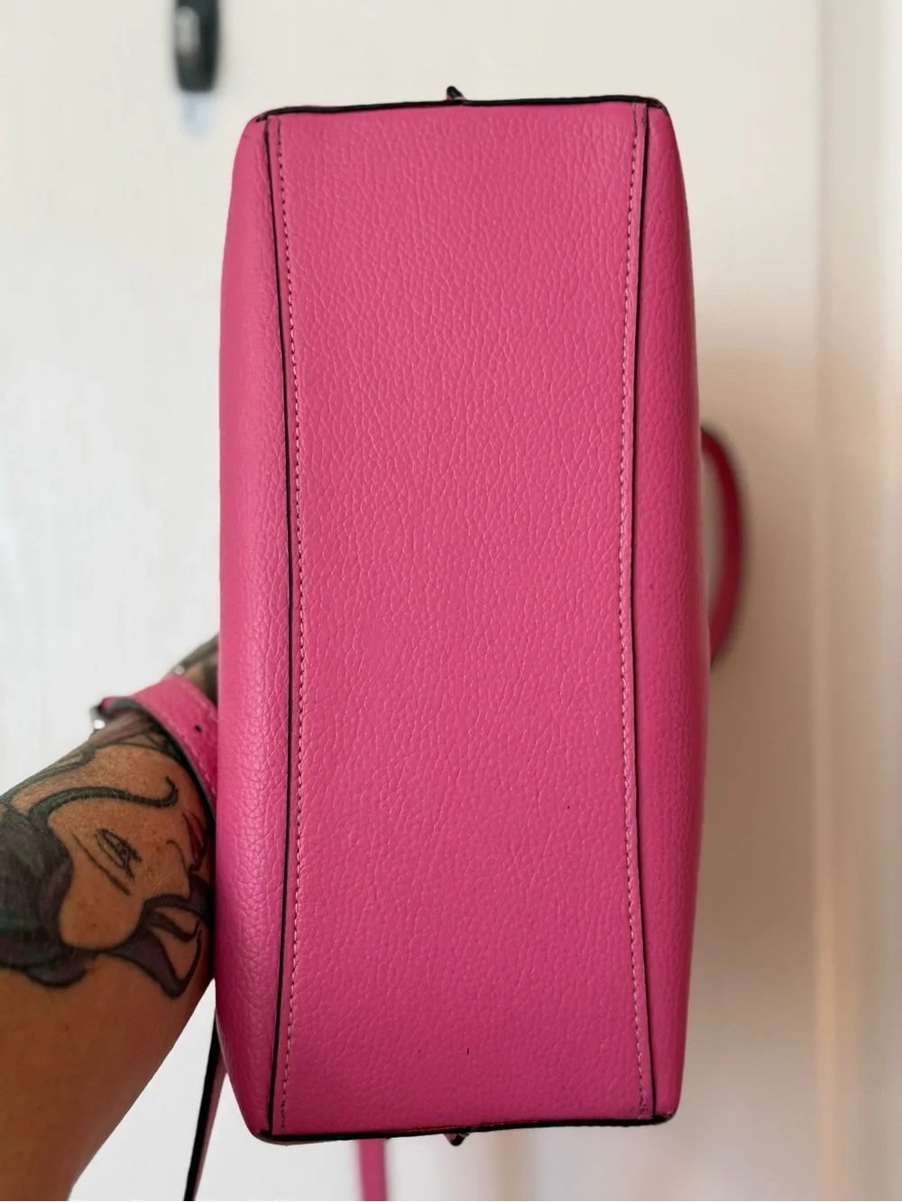 Coach Pink Leather Mollie Tote Purse with Crossbody Strap
